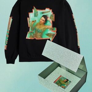 Taylor Swift The Life of a Showgirl Black Sweatshirt with CD in sparkly T.S. Box